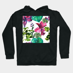 Seamless tropical flower Hoodie